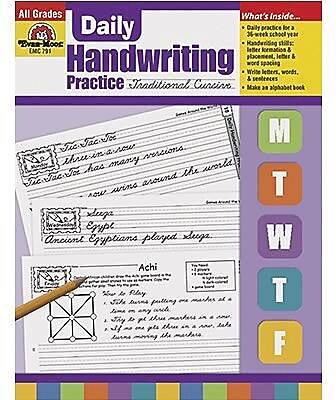 Evan-Moor Daily Handwriting Practice: Traditional Cursive, Grades K-6, Paperback (EMC791)