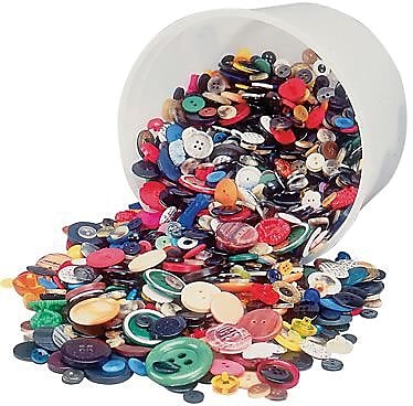 Hygloss® Bucket O' Buttons, Assorted, 16oz per Pack, 3 Packs (HYG5516-3)