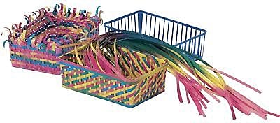 Roylco Classroom Weaving Baskets Craft Kit, 6.5" x 4.5" x 2.25", Bright Assorted Colors, 150 Strips (R-16003)