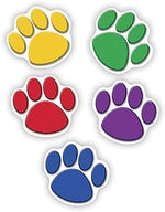 Teacher Created Resources Colorful Paw Print Accents, 30/Pack (TCR4114)