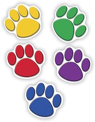 Teacher Created Resources Colorful Paw Print Accents, 30/Pack (TCR4114)