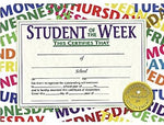 Hayes Student of the Week Certificate, 8.5" x 11", Pack of 30 (H-VA529)