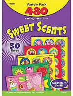 Trend Stinky Stickers® Scratch-and-Sniff Variety Pack, Mixed Shapes/Round, 480/PK