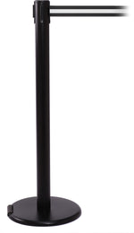 RollerPro 250 Black Rolling Retractable Belt Barrier with 11' Black/White Belt (ROL250B-BW)