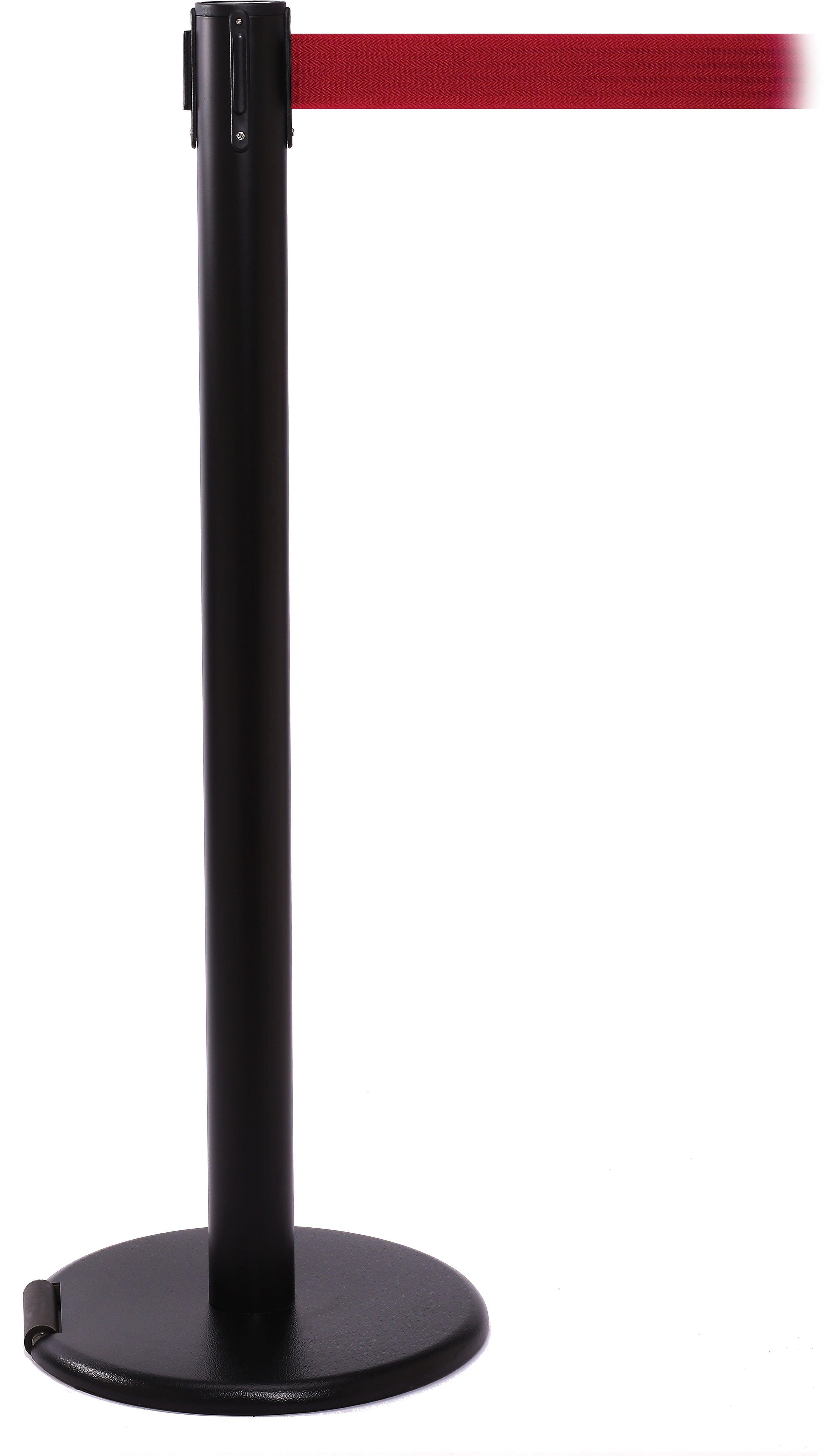 RollerPro 250 Black Rolling Retractable Belt Barrier with 11' Red Belt