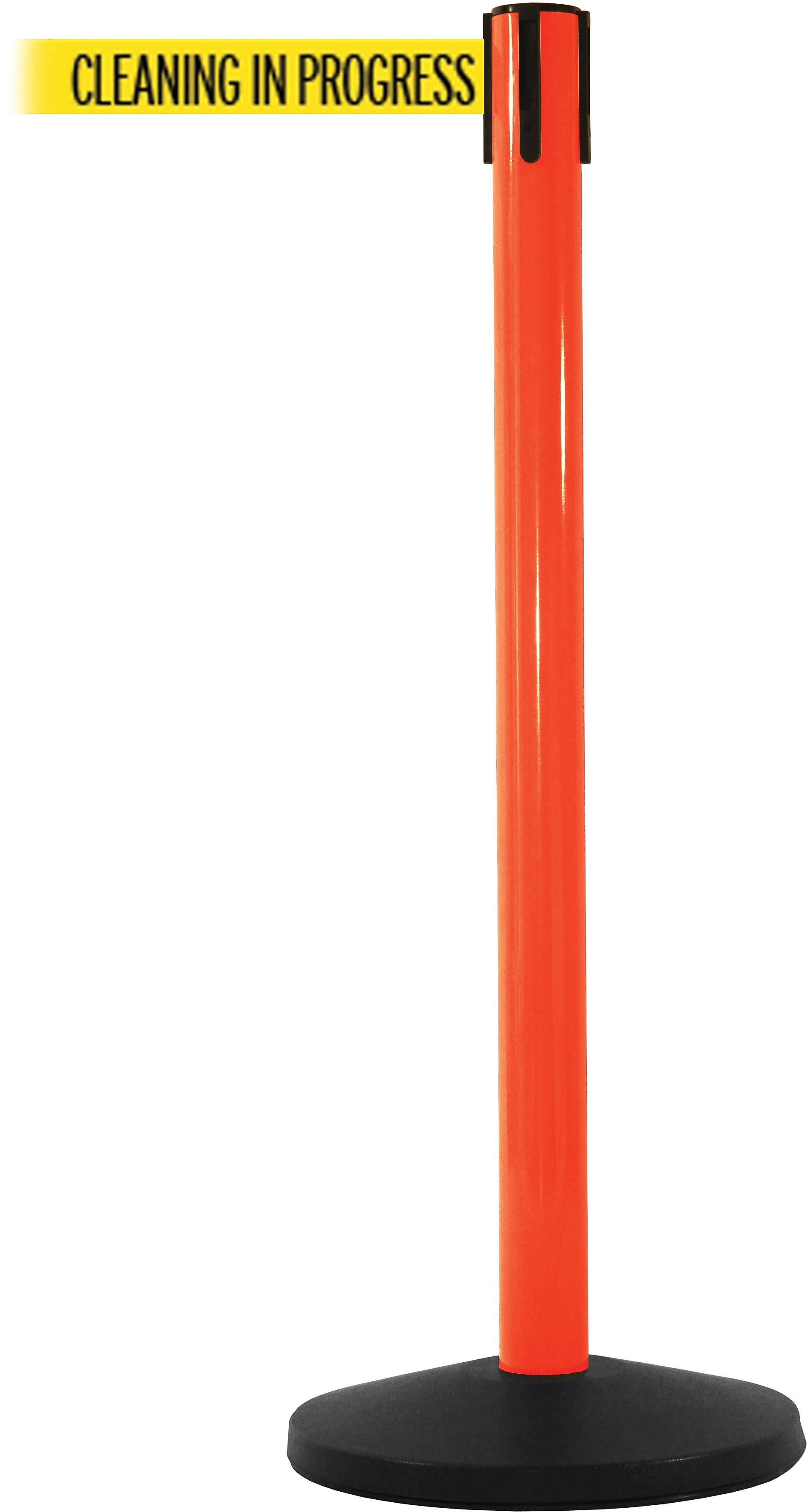 SafetyMaster 450 Orange Retractable Belt Barrier with 8.5' Yellow/Black CLEAN Belt