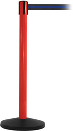 SafetyMaster 450 Red Retractable Belt Barrier with 8.5' Black/Blue Belt (SM450R-BBL)