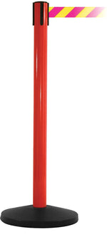 SafetyMaster 450 Red Retractable Belt Barrier with 8.5' Yellow/Magenta Belt (SM45oR-YM)