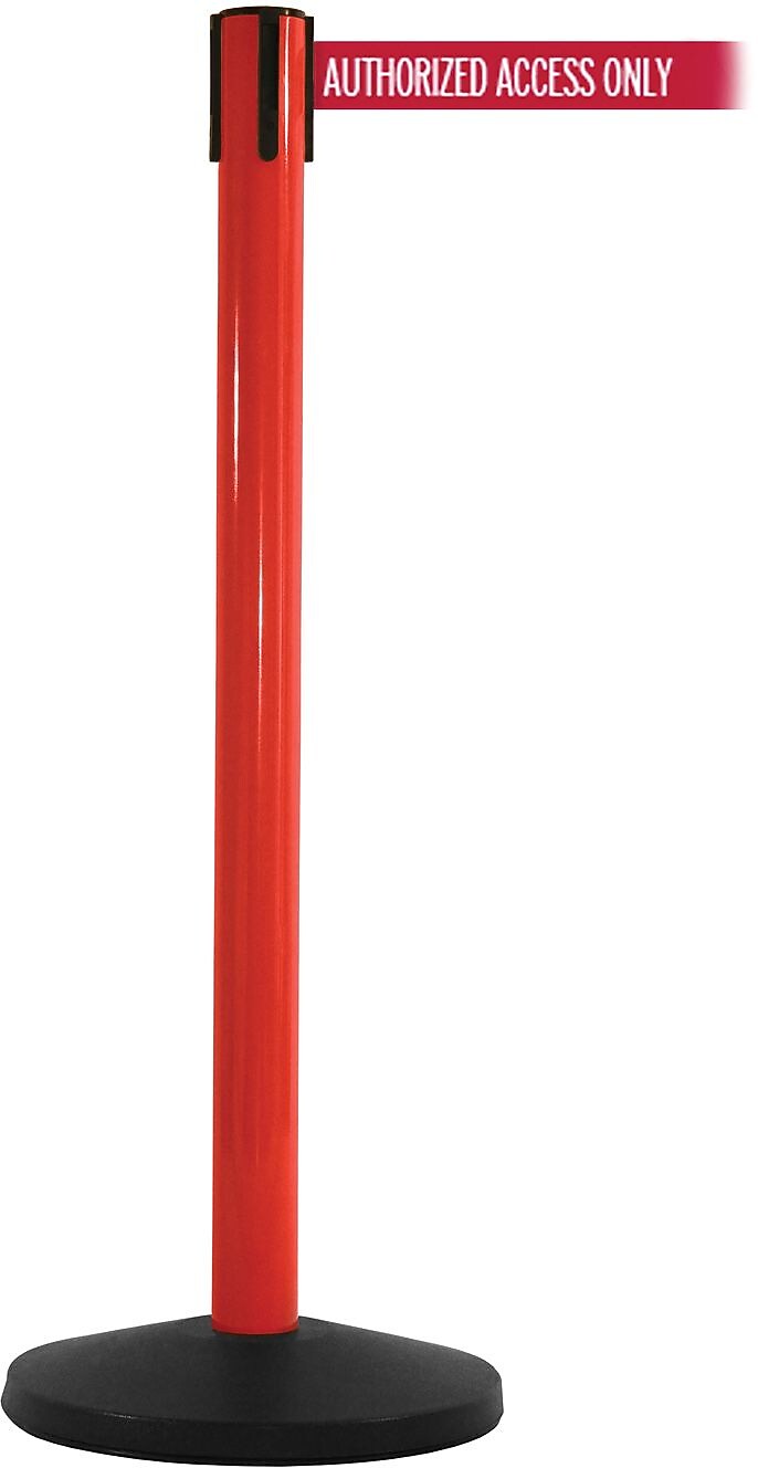 SafetyMaster 450 Red Retractable Belt Barrier with 8.5' Red/White AUTHORIZED Belt (SM450R-RWA)
