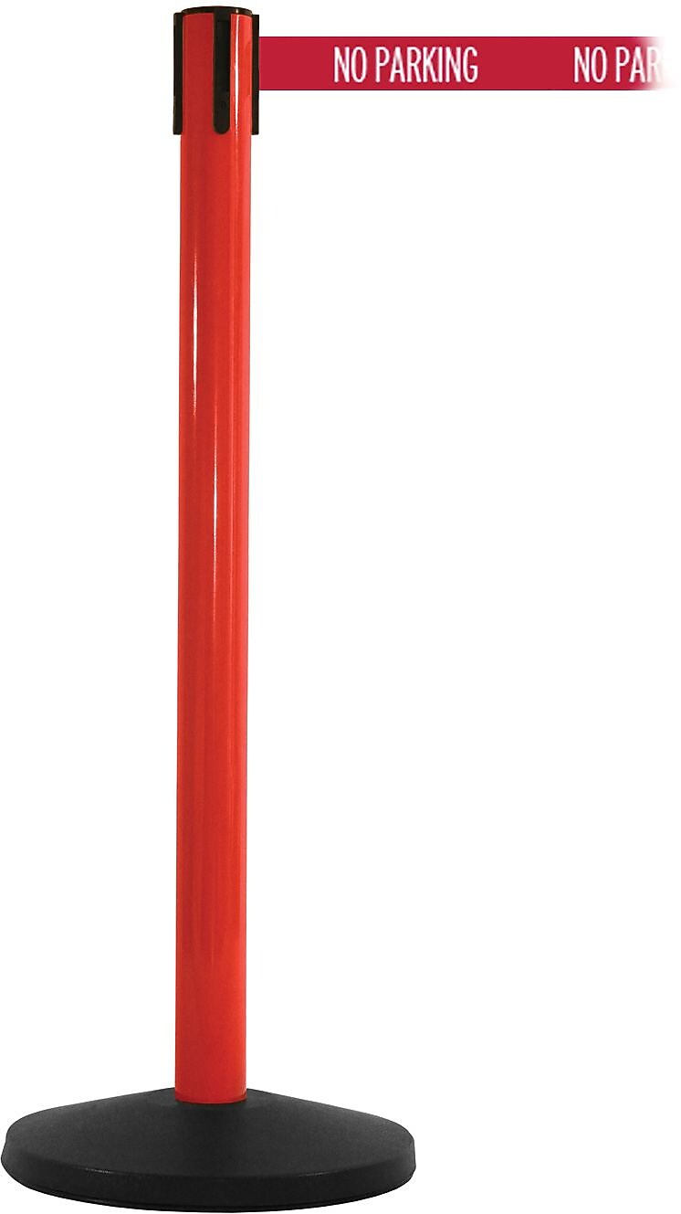 SafetyMaster 450 Red Retractable Belt Barrier with 8.5' Red/White NO PARKING Belt