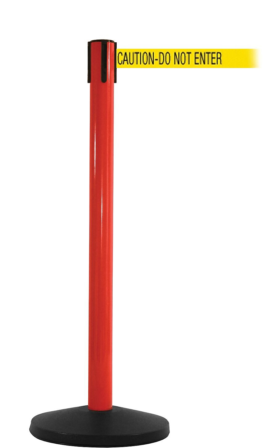 SafetyMaster 450 Red Retractable Belt Barrier with 8.5' Yellow/Black DO NOT ENTER Belt (SM450R-YBC)