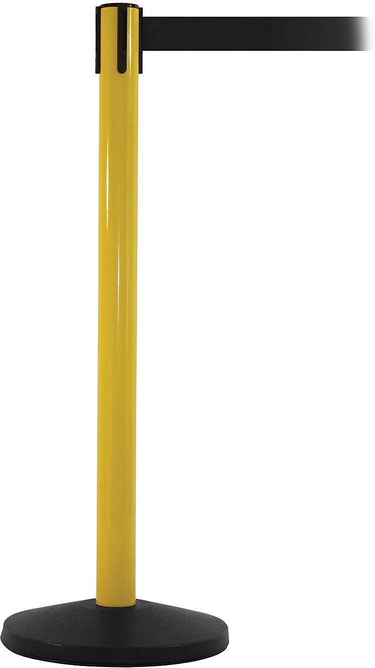SafetyMaster 450 Yellow Retractable Belt Barrier with 8.5' Black Belt (SM450Y-BK)