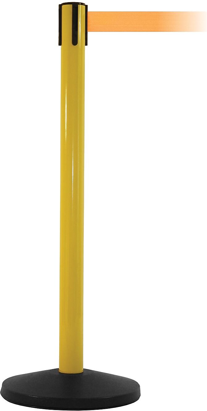 SafetyMaster 450 Yellow Retractable Belt Barrier with 8.5' Orange Belt (SM450Y-OR)