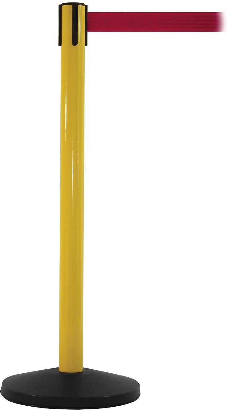 SafetyMaster 450 Yellow Retractable Belt Barrier with 8.5' Red Belt (SM450Y-RD)