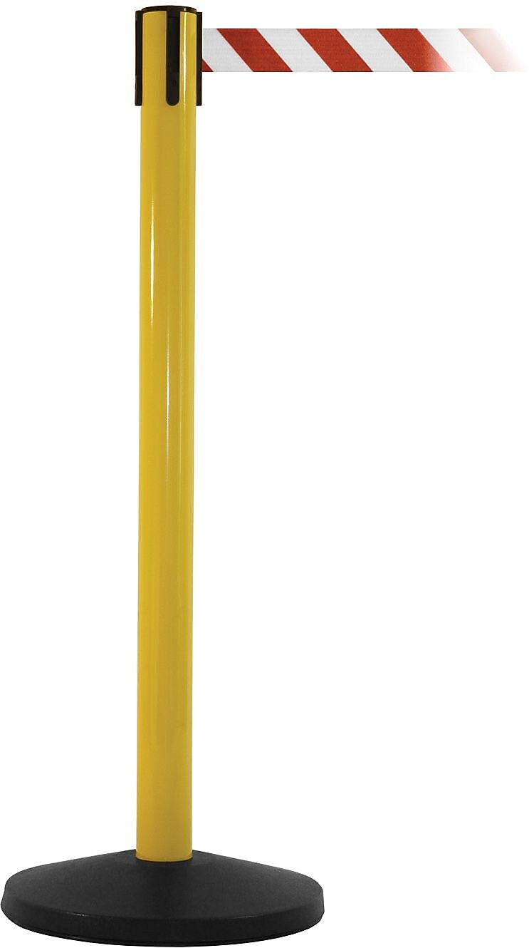 SafetyMaster 450 Yellow Retractable Belt Barrier with 8.5' Red/White Belt (SM450Y-RW)
