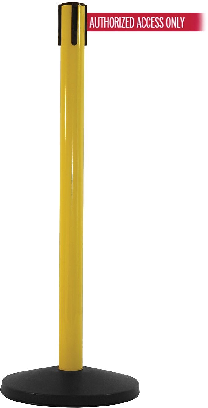 SafetyMaster 450 Yellow Retractable Belt Barrier with 8.5' Red/White AUTHORIZED Belt (SM450Y-RWA)