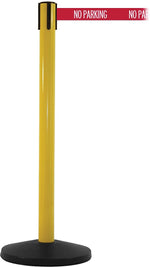 SafetyMaster 450 Yellow Retractable Belt Barrier with 8.5' Red/White NO PARKING Belt (SM450Y-RWNP)