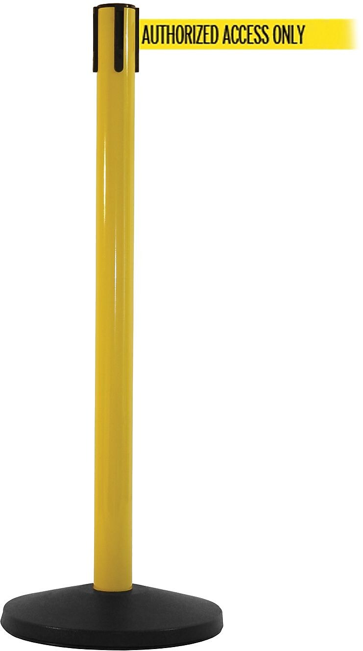 SafetyMaster 450 Yellow Retractable Belt Barrier with 8.5' Yellow/Black AUTHORIZED Belt (SM450Y-YBA)