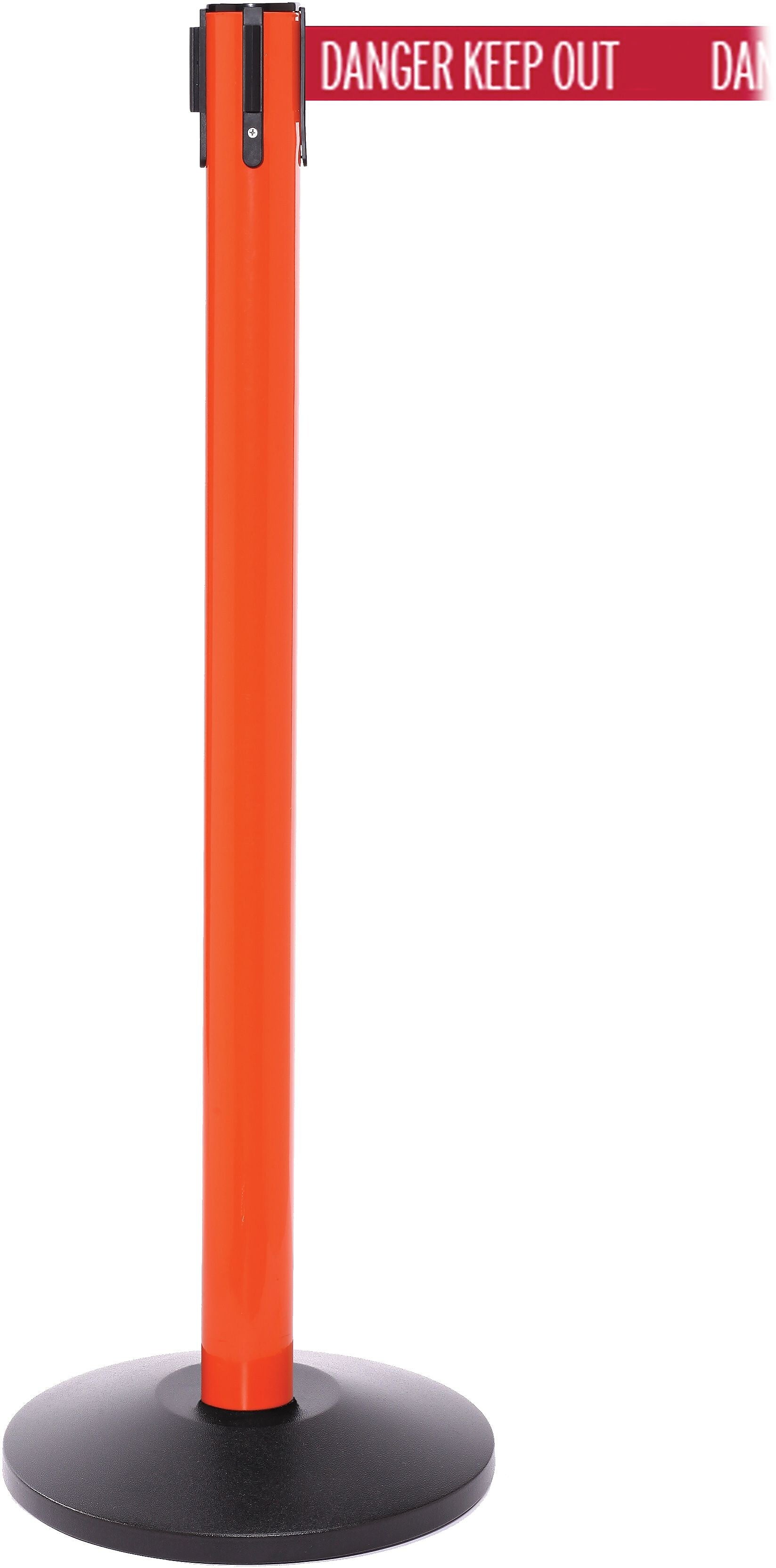 SafetyPro 250 Orange Retractable Belt Barrier with 11' Red/White DANGER Belt