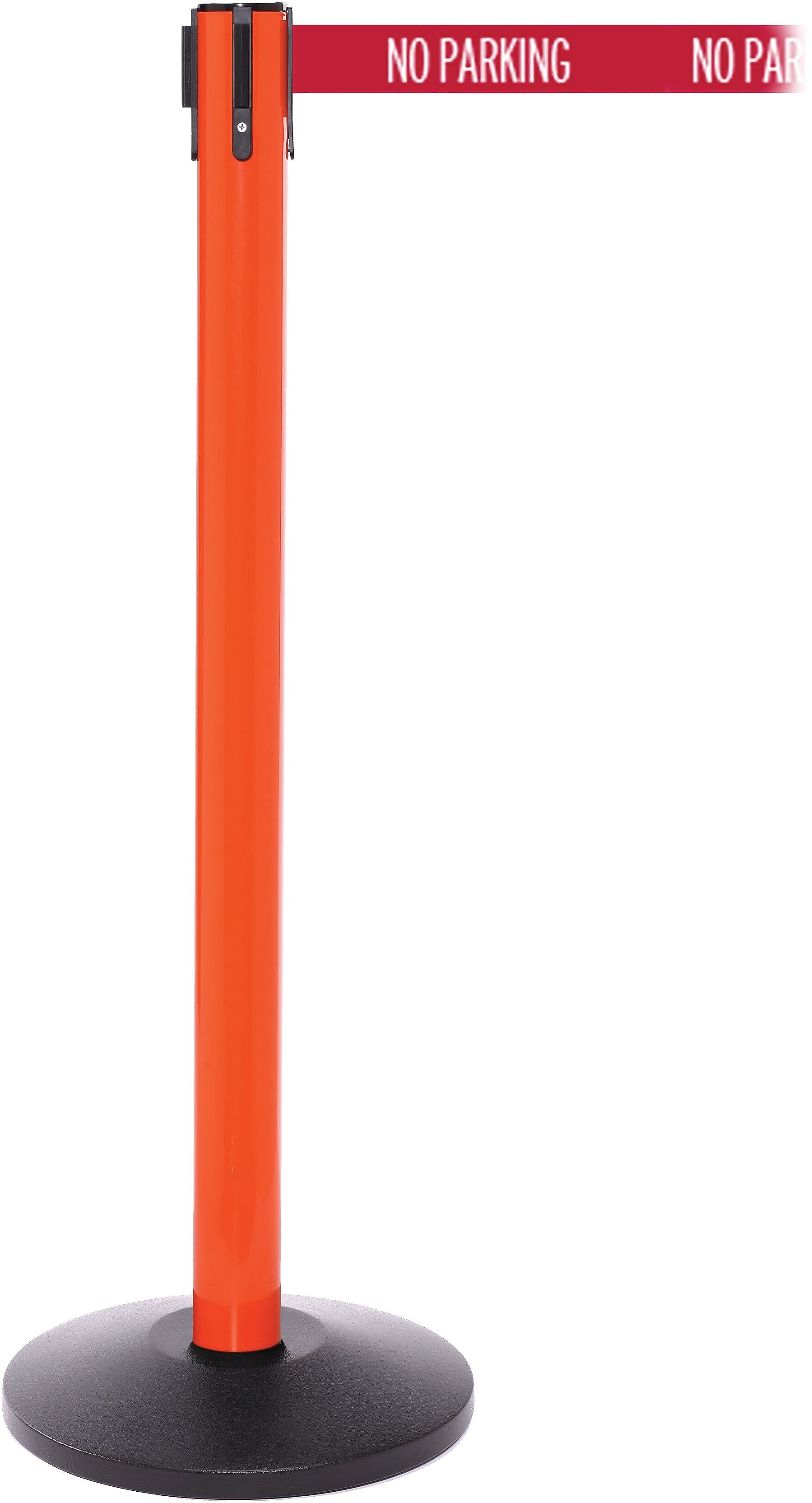SafetyPro 250 Orange Retractable Belt Barrier with 11' Red/White NO PARKING Belt