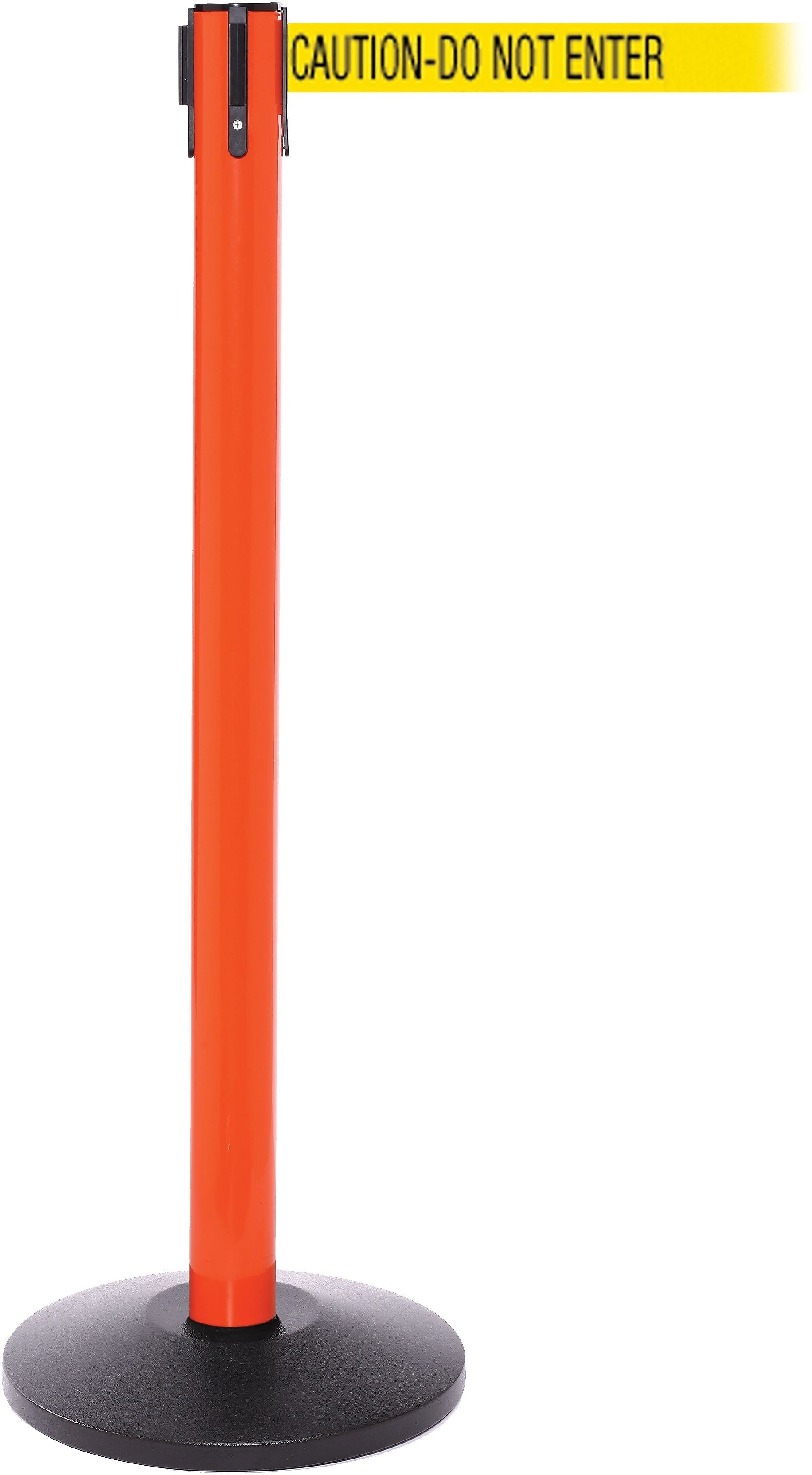 SafetyPro 250 Orange Retractable Belt Barrier with 11' Yellow/Black DO NOT ENTER Belt