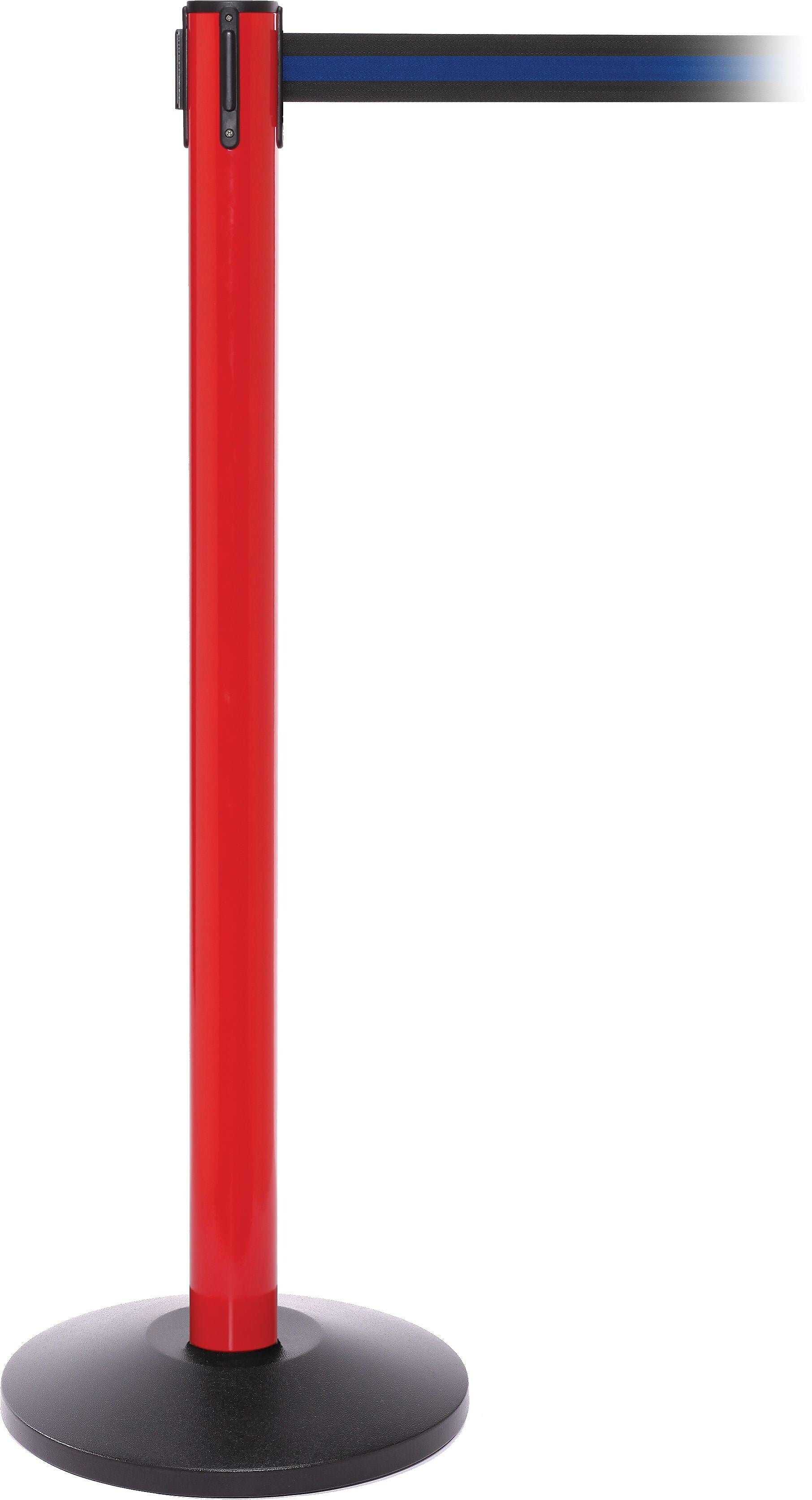 SafetyPro 250 Red Retractable Belt Barrier with 11' Black/Blue Belt