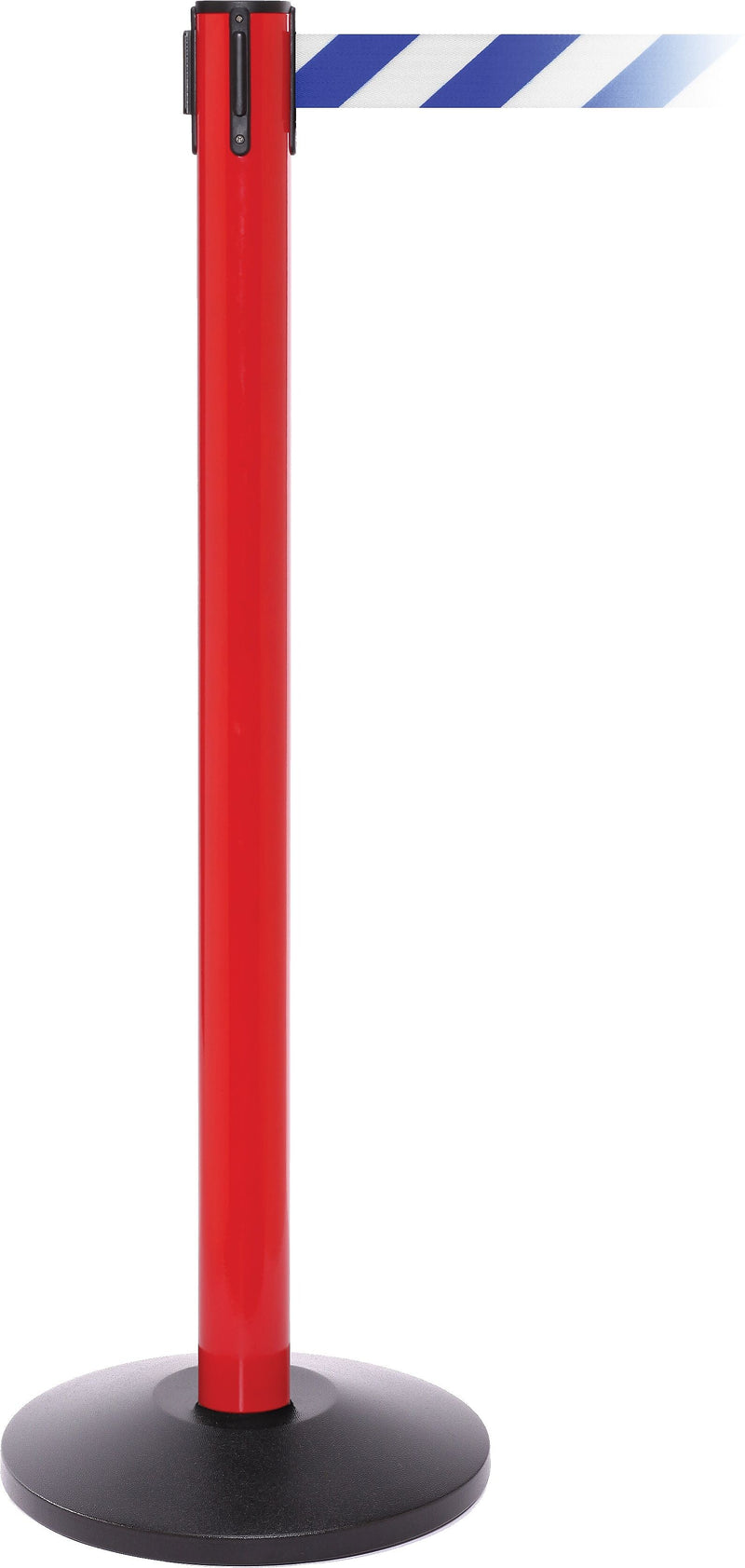 SafetyPro 250 Red Retractable Belt Barrier with 11' Blue/White Belt