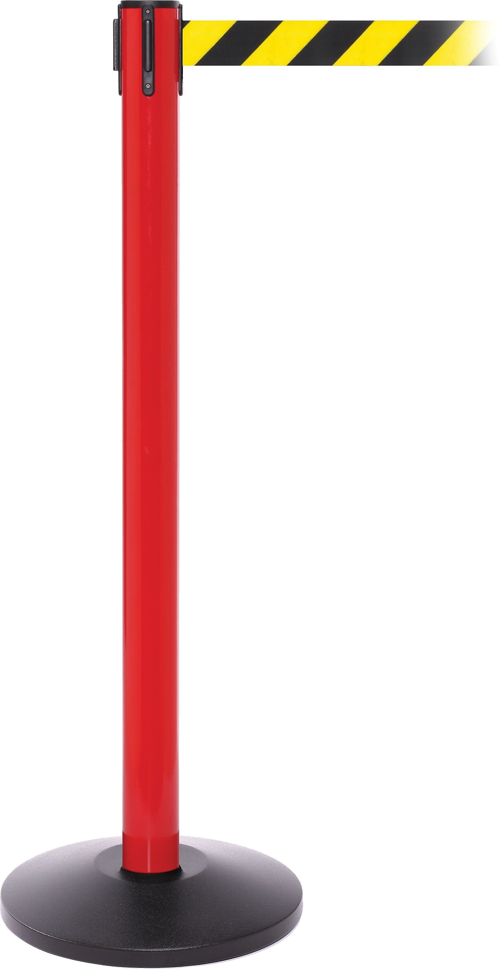SafetyPro 250 Red Retractable Belt Barrier with 11' Black/Yellow Belt