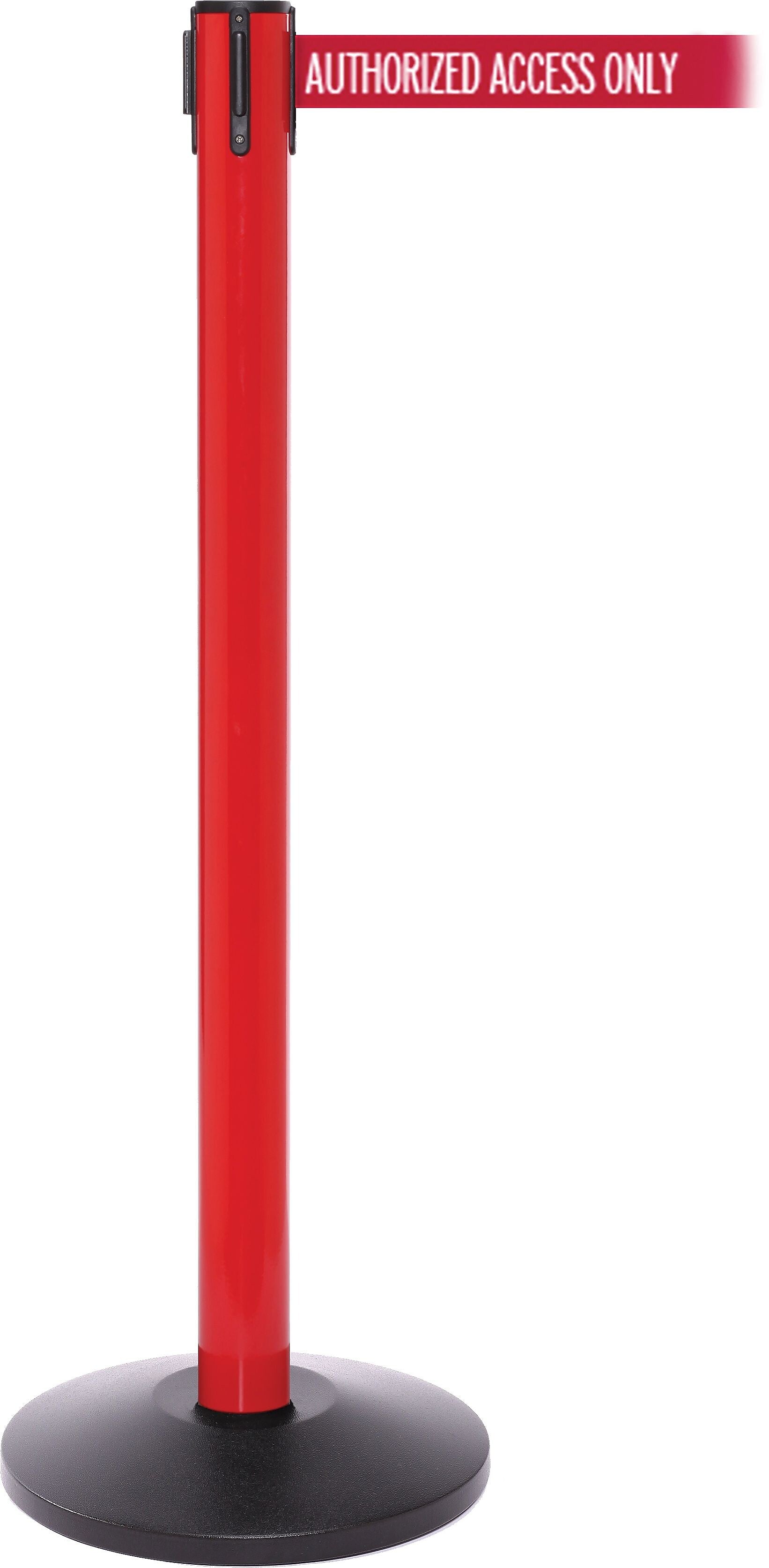 SafetyPro 250 Red Retractable Belt Barrier with 11' Red/White AUTHORIZED Belt