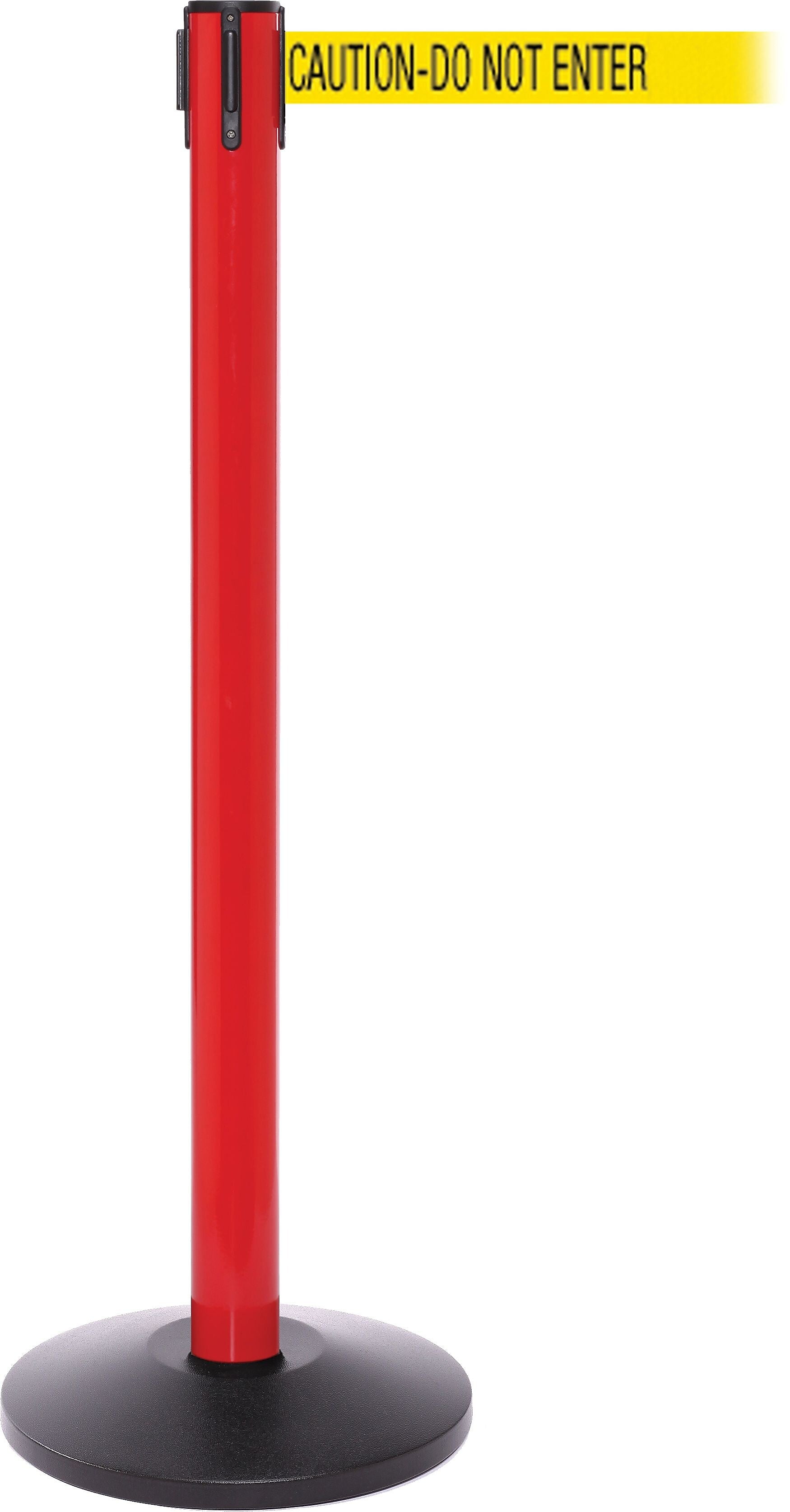 SafetyPro 250 Red Retractable Belt Barrier with 11' Yellow/Black DO NOT ENTER Belt