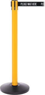 SafetyPro 250 Yellow Retractable Belt Barrier with 11', PLEASE WAIT HERE (SPRO250Y-BWWH)