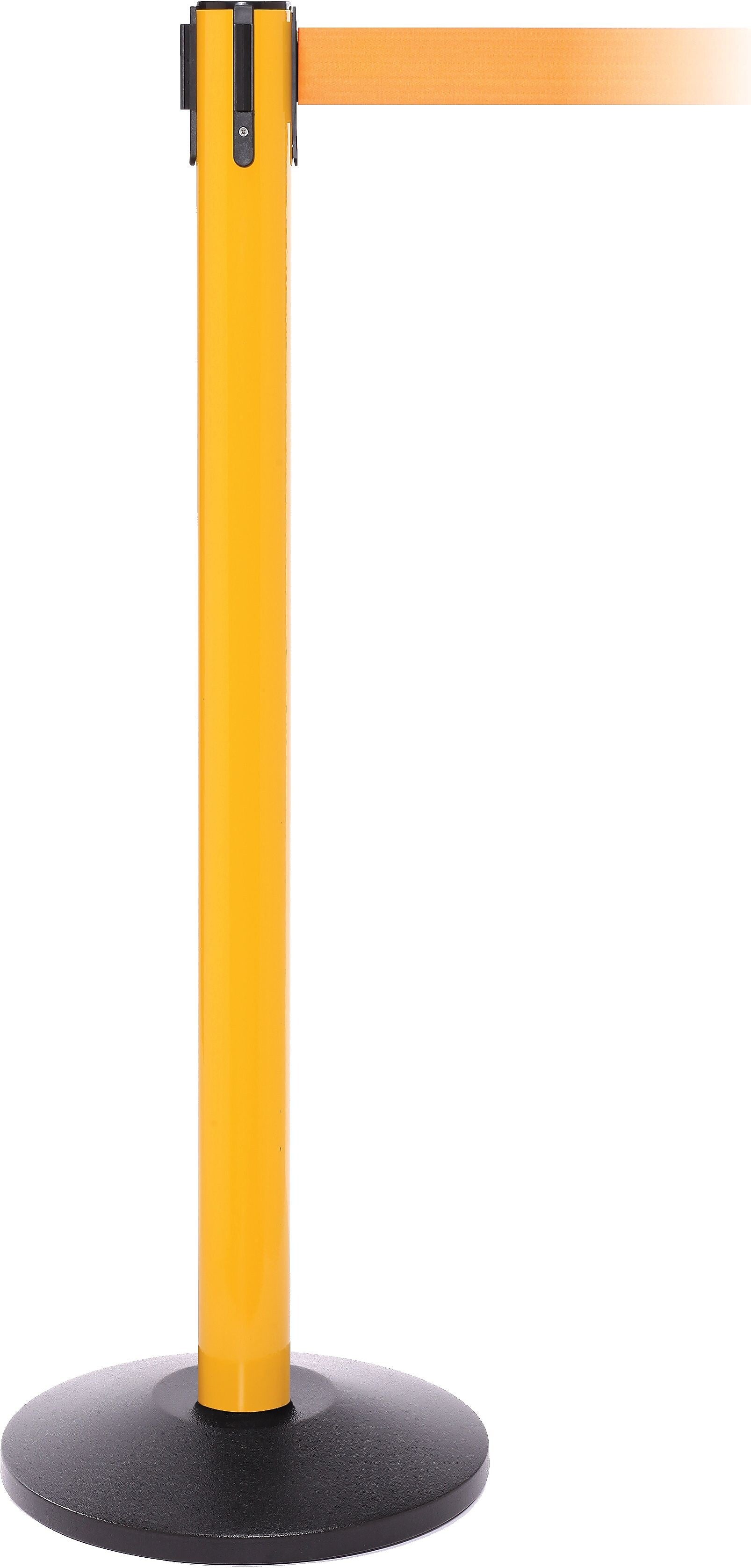 SafetyPro 250 Yellow Retractable Belt Barrier with 11' Orange Belt