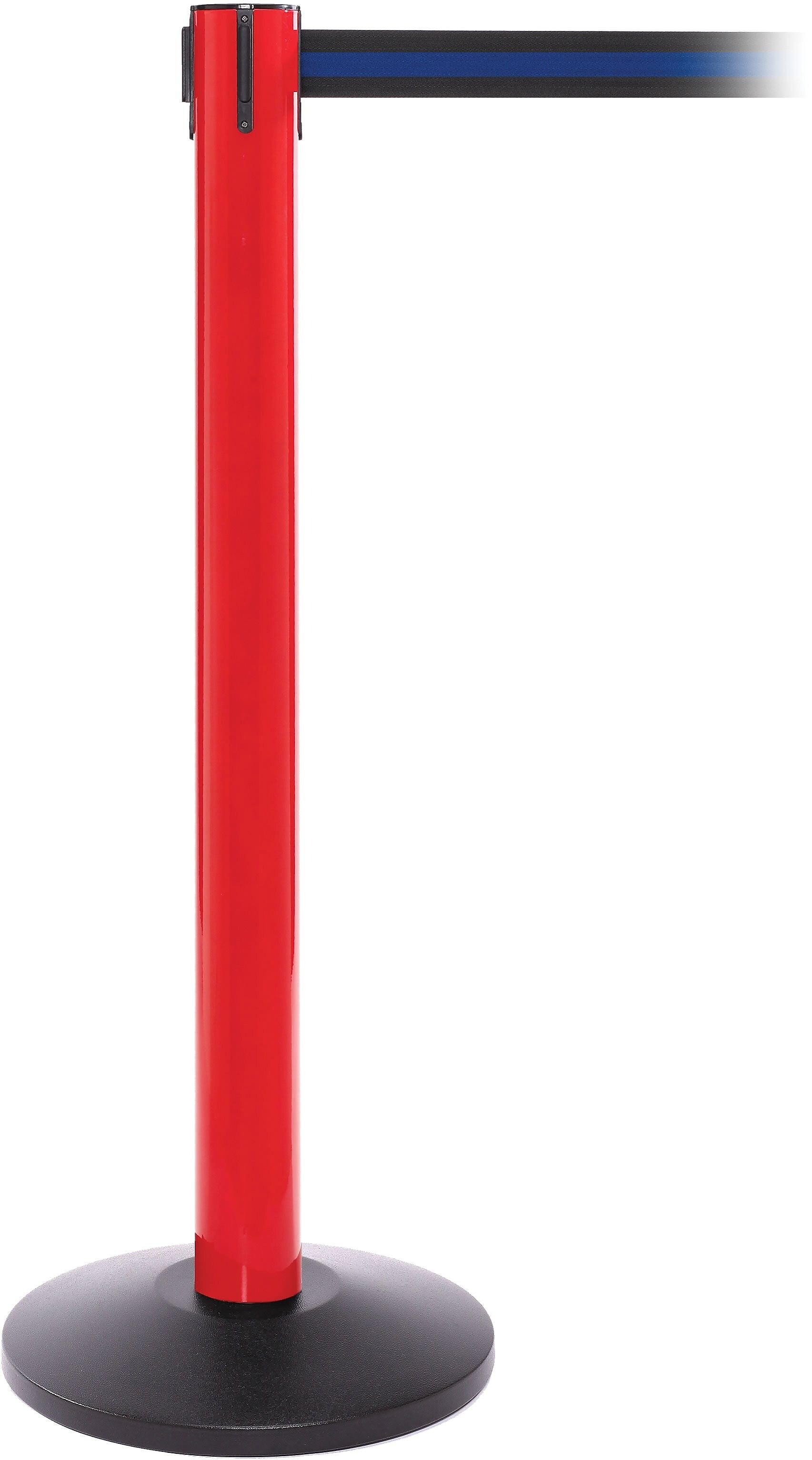 SafetyPro 300 Red Retractable Belt Barrier with 16' Black/Blue Belt