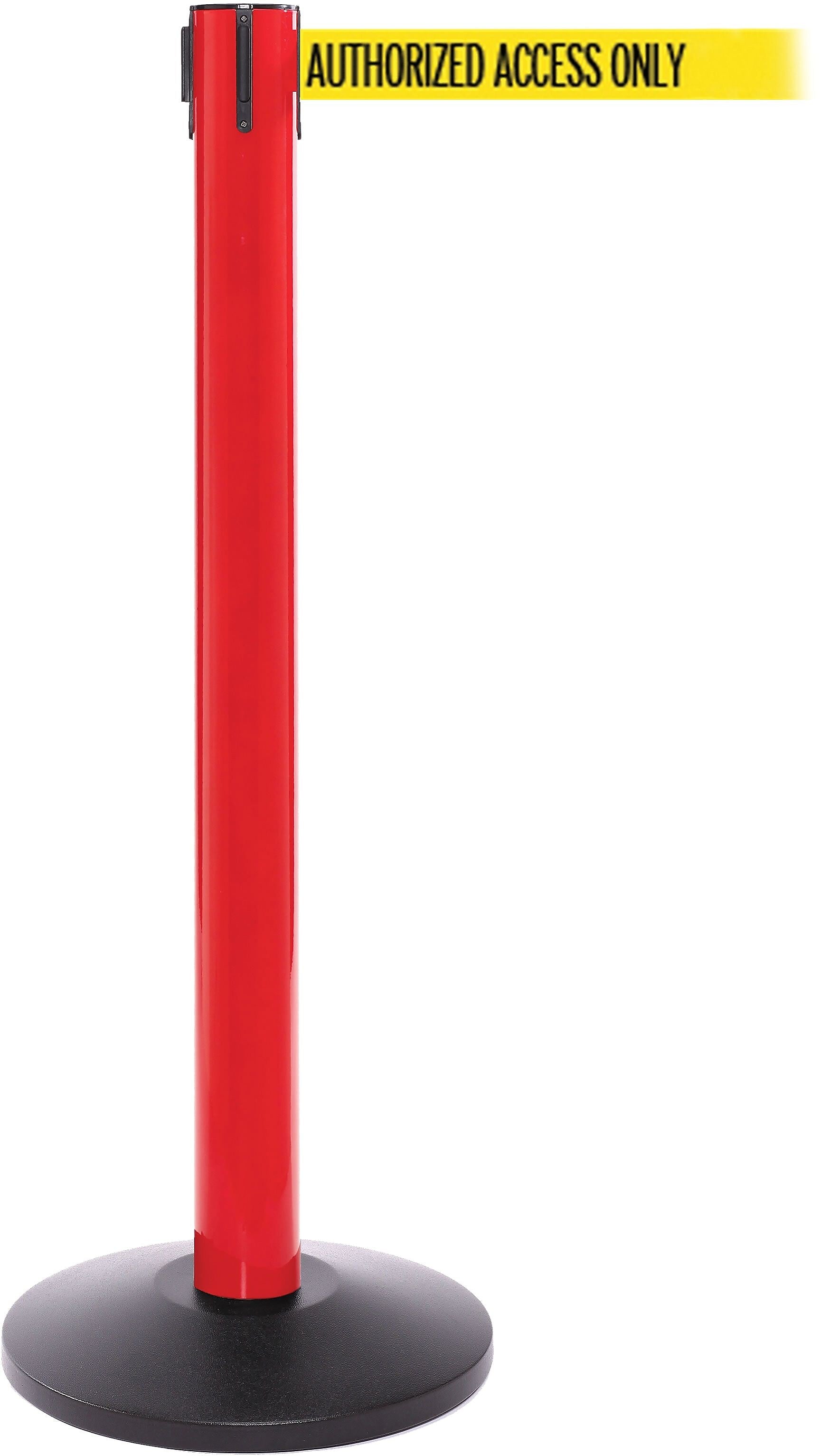 SafetyPro 300 Red Retractable Belt Barrier with 16' Yellow/Black AUTHORIZED Belt