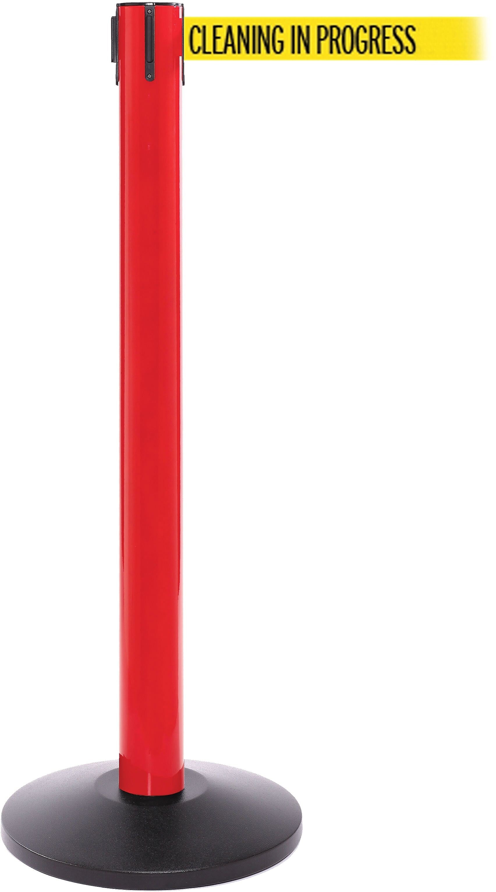 SafetyPro 300 Red Retractable Belt Barrier with 16' Yellow/Black CLEAN Belt