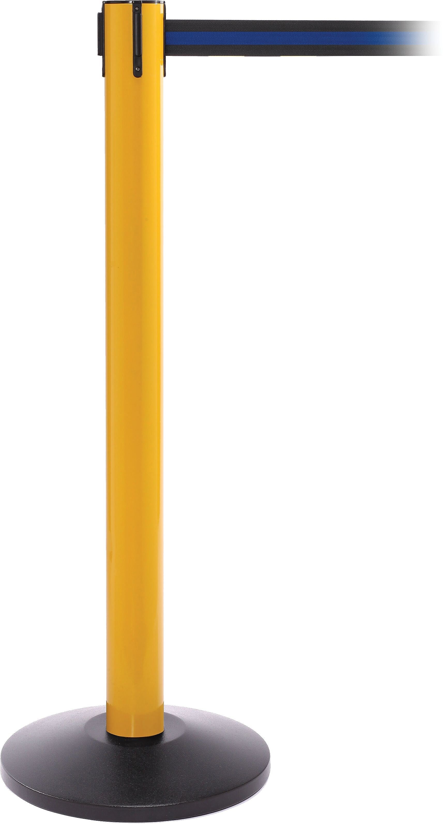 SafetyPro 300 Yellow Retractable Belt Barrier with 16' Black/Blue Belt