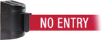 WallPro 300 Black Wall Mount Belt Barrier with 7.5' Red/White NO ENTRY Belt