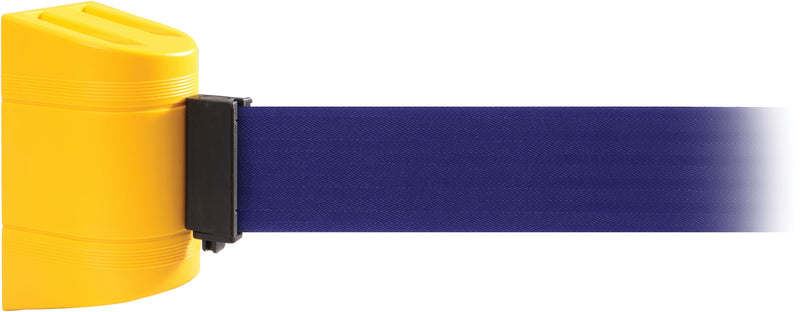 WallPro 300 Yellow Wall Mount Belt Barrier with 10' Blue Belt