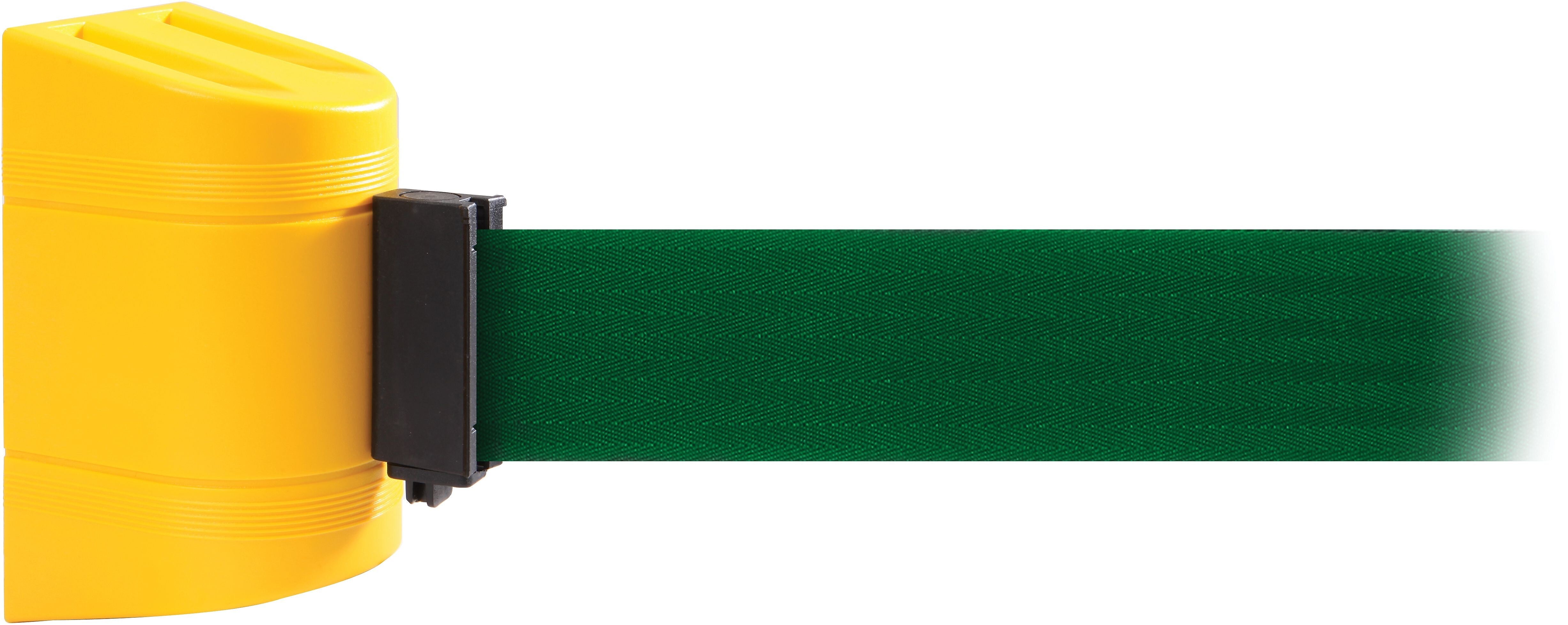 WallPro 300 Yellow Wall Mount Belt Barrier with 13' Green Belt