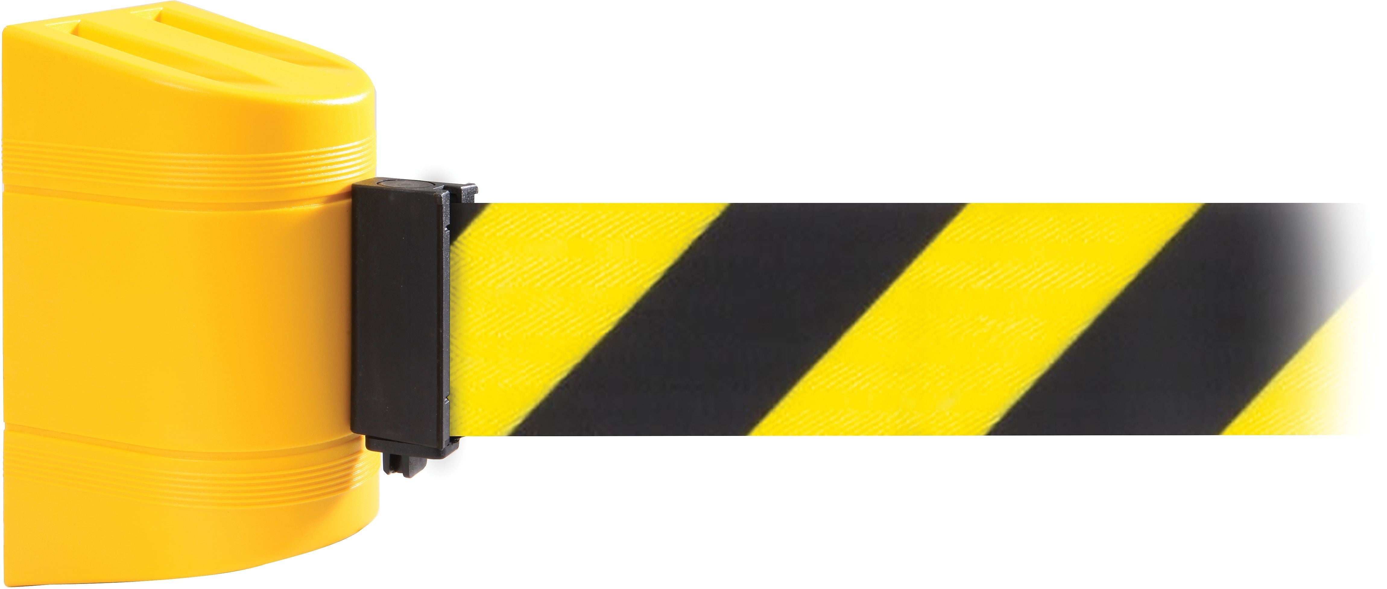 WallPro 300 Yellow Wall Mount Belt Barrier with 10' Yellow/Black Belt (WP300Y-YB100)