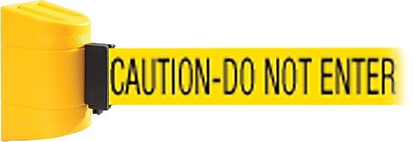 WallPro 300 Yellow Wall Mount Belt Barrier with 10' Yellow/Black CAUTION Belt