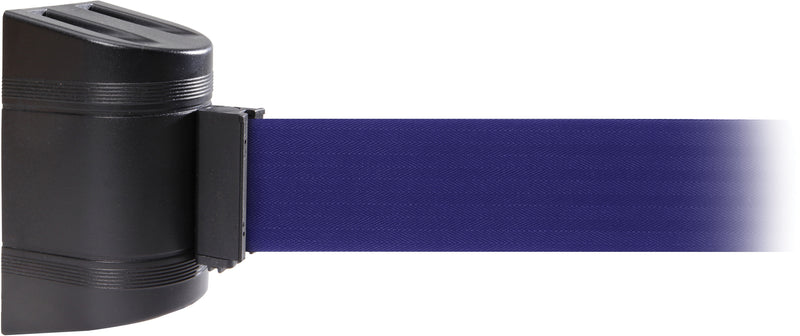 WallPro 450 Black Wall Mount Belt Barrier with 15' Blue Belt