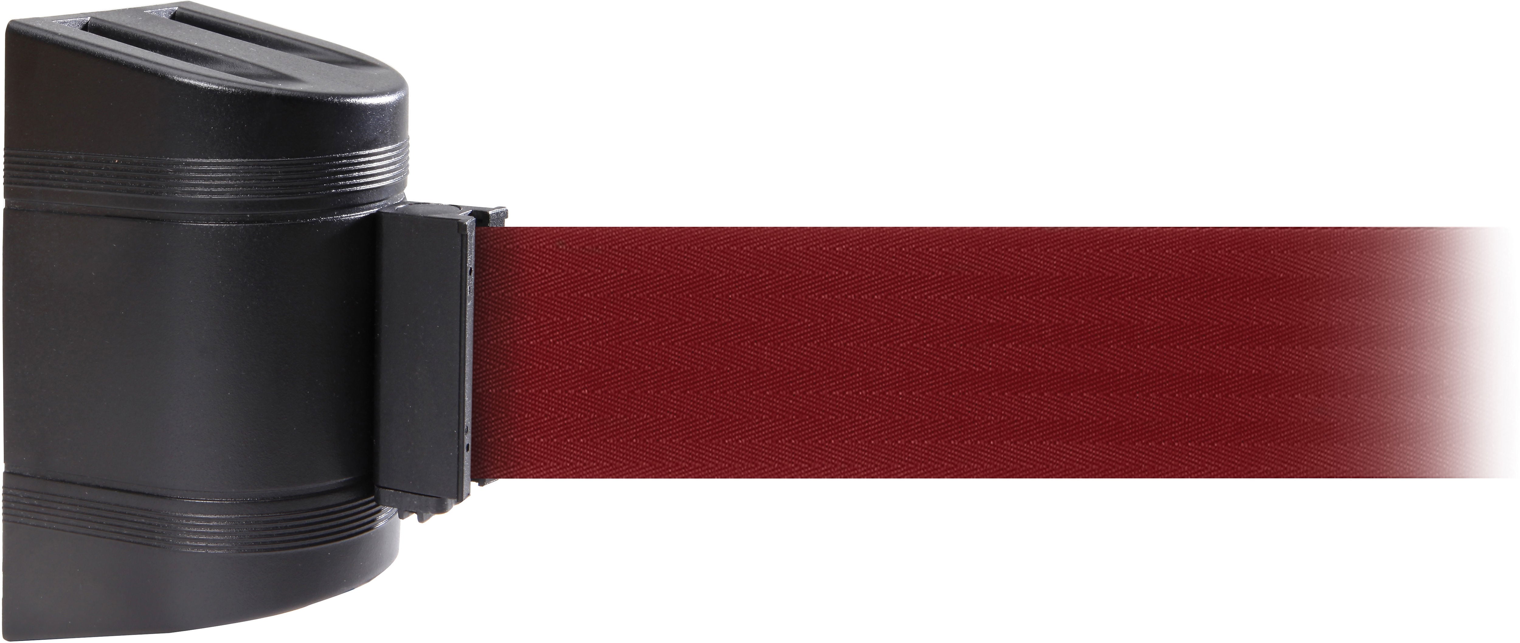 WallPro 450 Black Wall Mount Belt Barrier with 20' Maroon Belt