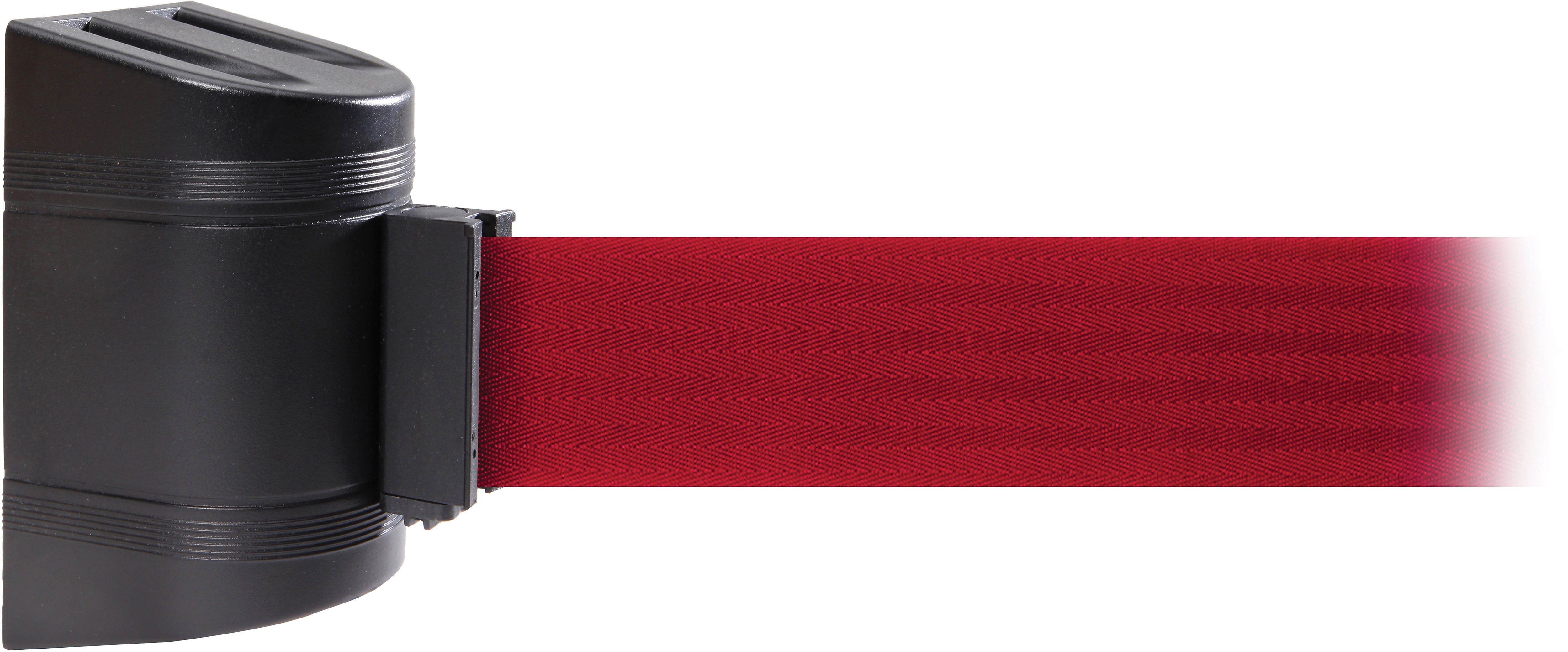 WallPro 450 Black Wall Mount Belt Barrier with 20' Red Belt