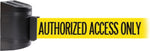 WallPro 450 Black Wall Mount Belt Barrier with 30' Yellow/Black AUTHORIZED Belt
