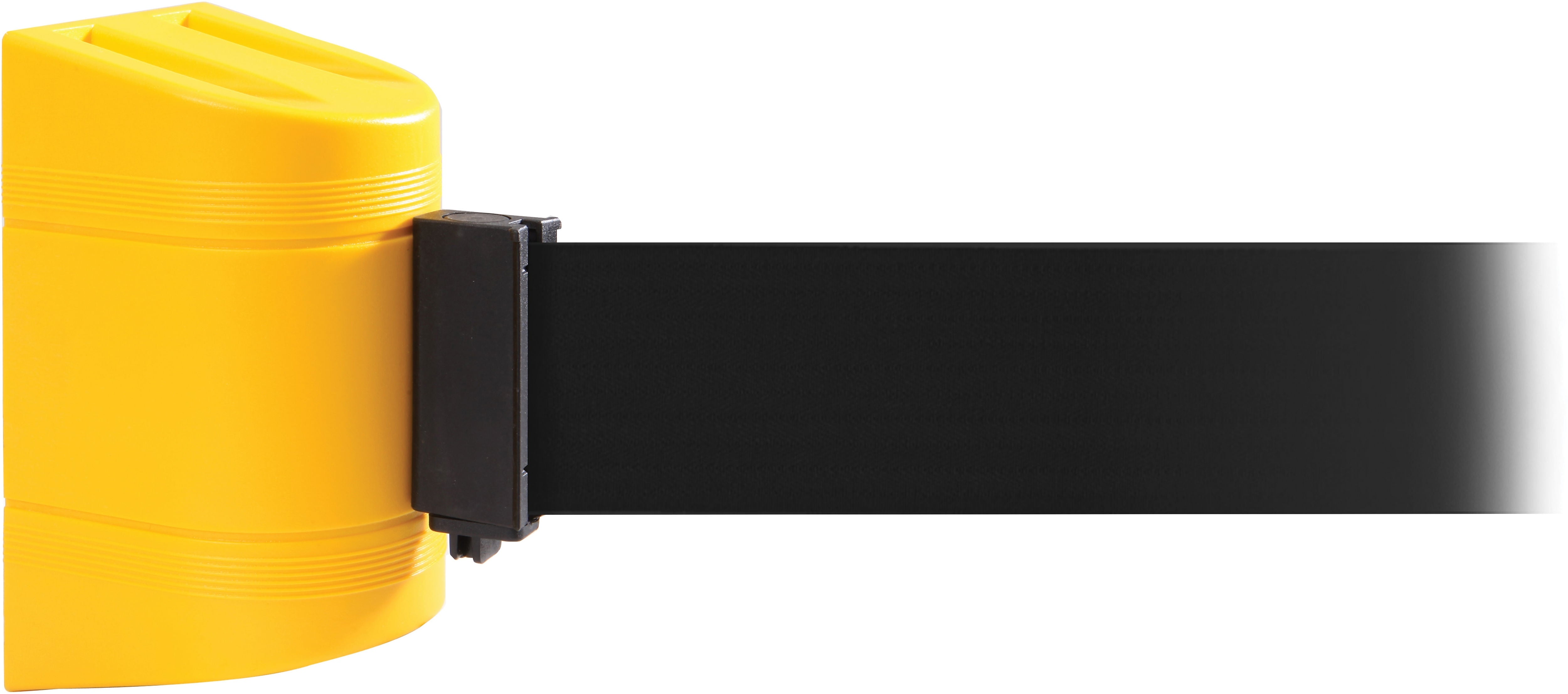 WallPro 450 Yellow Wall Mount Belt Barrier with 30' Black Belt