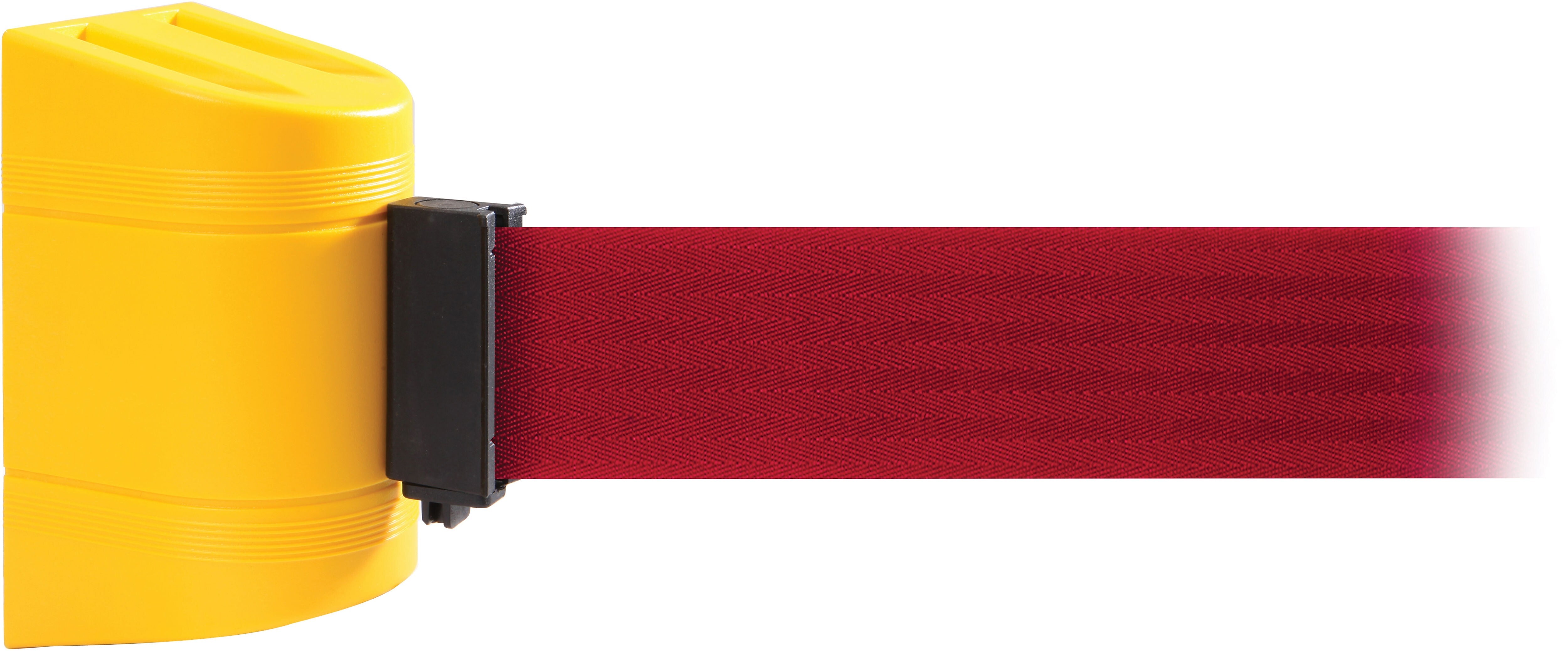 WallPro 450 Yellow Wall Mount Belt Barrier with 30' Red Belt (WP450Y-RD300)