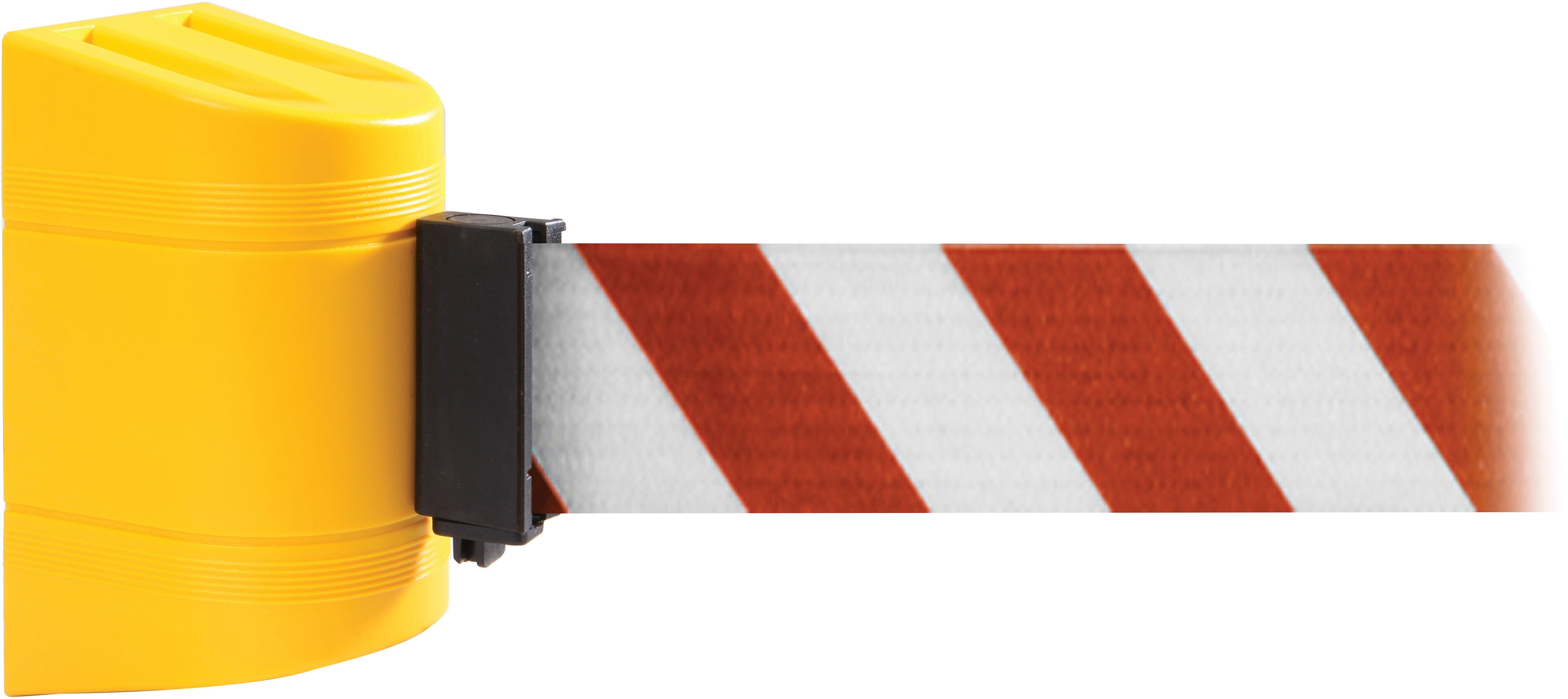 WallPro 450 Yellow Wall Mount Belt Barrier with 30' Red/White Belt