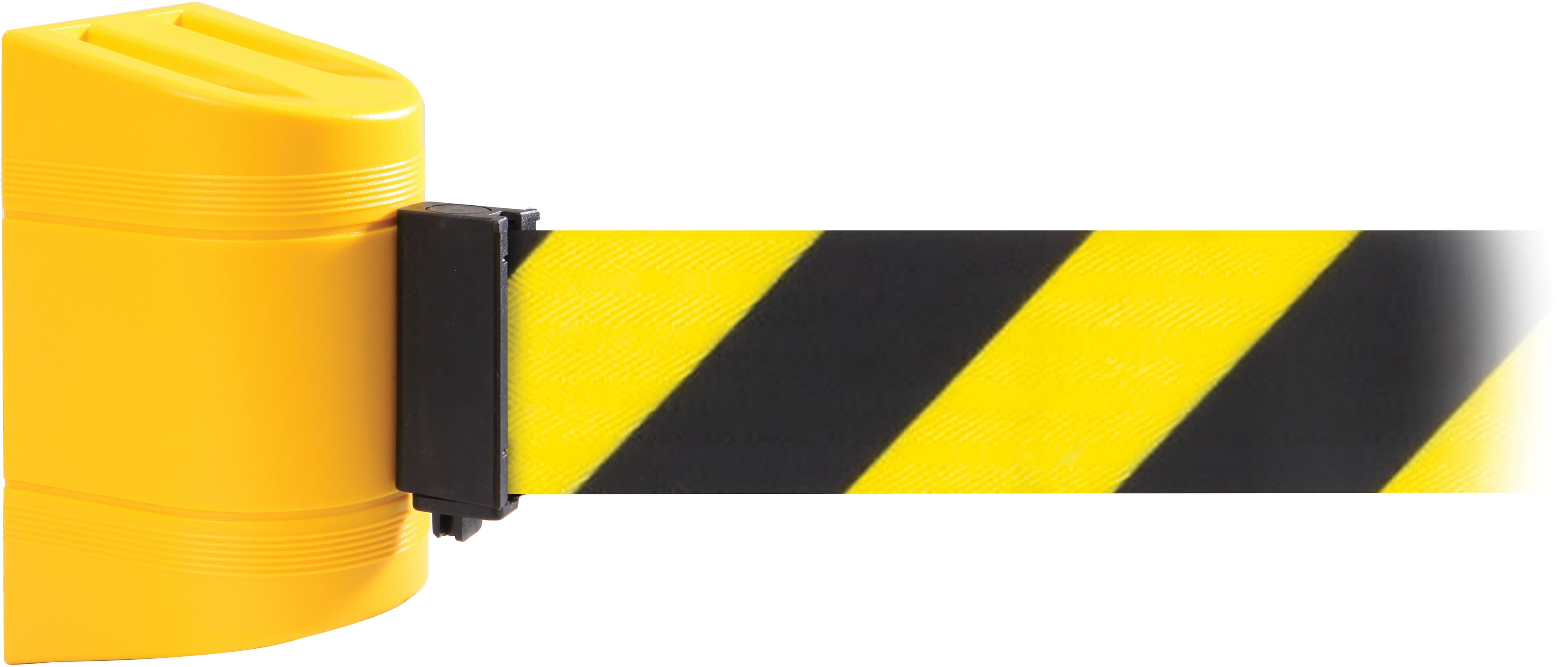 WallPro 450 Yellow Wall Mount Belt Barrier with 20' Yellow/Black Belt (WP450Y-YB200)