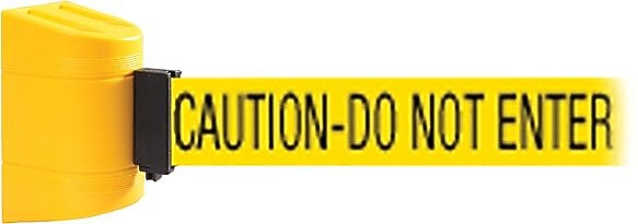 WallPro 450 Yellow Wall Mount Belt Barrier with 15' Yellow/Black CAUTION Belt